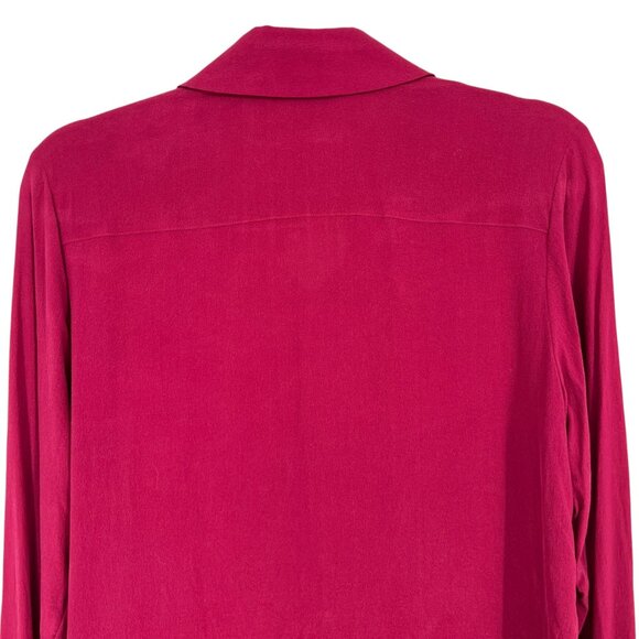 & Other Stories Silk Button-Up Blouse Long Sleeve Burgundy Red Size 4 - Picture 5 of 12